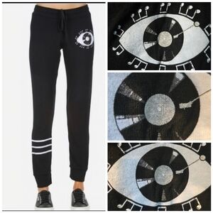Lauren Moshi Black Eye Graphic Joggers
